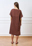Vestito midi ampio effetto stropicciato - NOCCIOLA