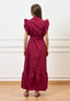 Vestito lungo con maniche volant - BORDEAUX