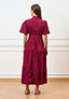 Vestito lungo chemisier in cotone - BORDEAUX