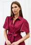 Vestito lungo chemisier in cotone - BORDEAUX