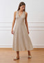 Vestito lungo con schiena scoperta - BEIGE