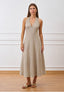 Vestito lungo con schiena scoperta - BEIGE