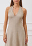 Vestito lungo con schiena scoperta - BEIGE