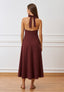 Vestito lungo con schiena scoperta - NOCCIOLA