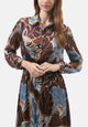 Vestito lungo chemisier stampa foglie