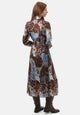 Vestito lungo chemisier stampa foglie