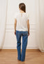 Blusa con maniche a petalo - AVORIO