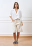 Blusa over in popeline con volant - BIANCO