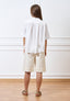 Blusa over in popeline con volant - BIANCO