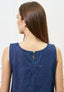 Blusa smanicata in chambray - BLU