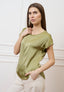 Blusa in raso con profilo lurex - SALVIA