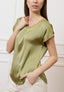 Blusa in raso con profilo lurex - SALVIA