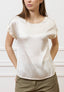 Blusa in raso con profilo lurex - AVORIO