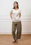 Blusa in raso con profilo lurex - AVORIO