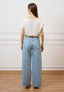 Blusa in raso a maniche corte - AVORIO