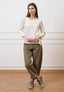 Blusa con taschino e arriccio retro - AVORIO