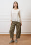 Blusa con taschino e arriccio retro - AVORIO