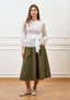 Blusa voile con fusciacca - BIANCO