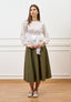 Blusa voile con fusciacca - BIANCO