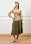 Blusa voile con fusciacca - BEIGE