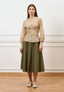 Blusa voile con fusciacca - BEIGE