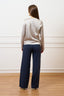 Blusa in raso con scollo a v - TORTORA