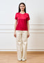 Blusa in raso di viscosa - ROSSO