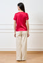 Blusa in raso di viscosa - ROSSO