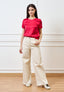 Blusa in raso di viscosa - ROSSO