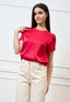 Blusa in raso di viscosa - ROSSO
