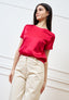 Blusa in raso di viscosa - ROSSO
