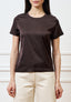 Blusa in raso di viscosa - MARRONE