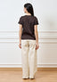 Blusa in raso di viscosa - MARRONE