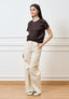 Blusa in raso di viscosa - MARRONE