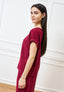Blusa girocollo mezza manica - BORDEAUX
