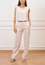 Blusa crop smanicata in viscosa - AVORIO