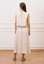 Blusa crop smanicata in viscosa - AVORIO