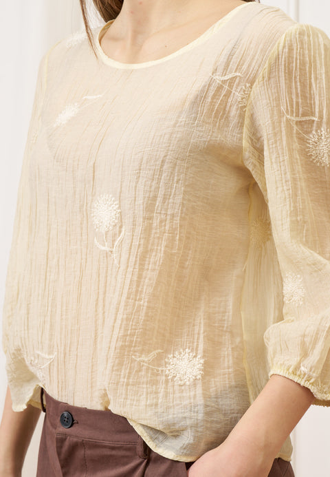 Blusa con fiori piccoli ricamati