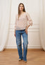 Blusa fantasia con polso volant - AVORIO/COCCIO