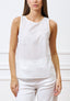 Blusa smanicata con scollo sul retro - BIANCO