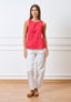 Blusa smanicata con scollo sul retro - CORALLO