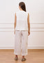 Blusa smanicata effetto stropicciato - BIANCO