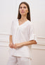 Blusa ampia effetto stropicciato - BIANCO