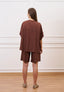 Blusa ampia effetto stropicciato - NOCCIOLA