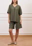 Blusa ampia effetto stropicciato - MILITARE