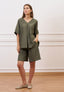 Blusa ampia effetto stropicciato - MILITARE