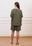 Blusa ampia effetto stropicciato - MILITARE
