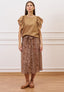 Blusa con maniche arricciate - TABACCO
