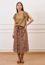 Blusa con maniche arricciate - TABACCO