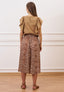 Blusa con maniche arricciate - TABACCO